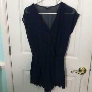 Navy blue thin romper